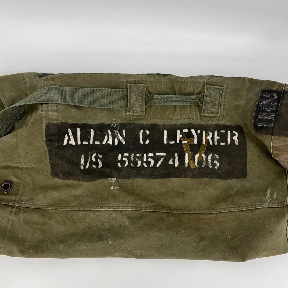 Vintage (Vietnam) Army Duffle Barracks Bag Tote Stenciled with Strap